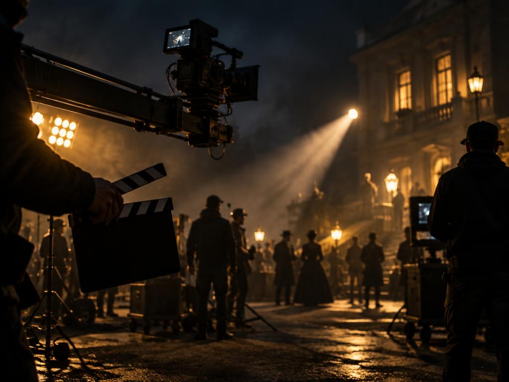 Natáčení filmu s komparzem